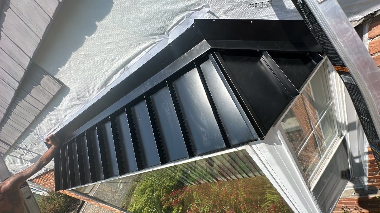 Custom Black Metal Roof Detail